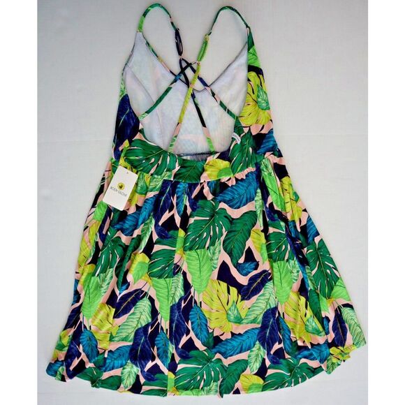 Body Glove Women's Sz XL Manoa Falls Leaf Print Swimsuit Cover Up Ivy Dress - Picture 2 of 7